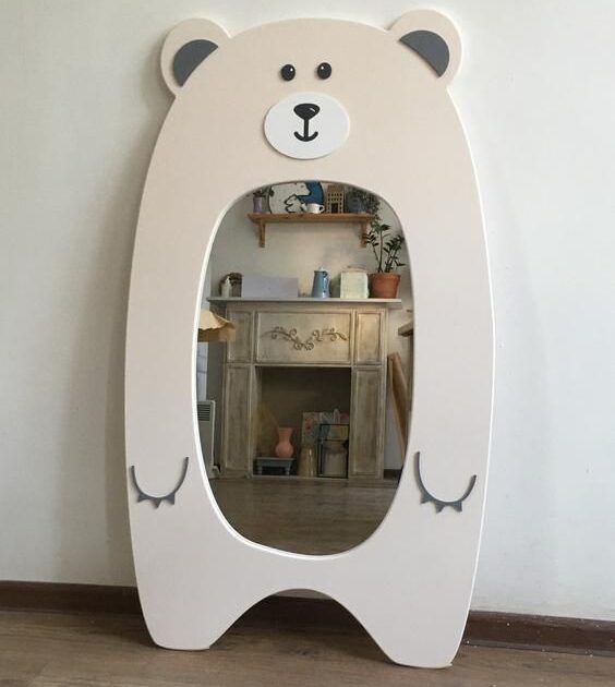 🧸 مرآة الأطفال بشكل دب لطيف